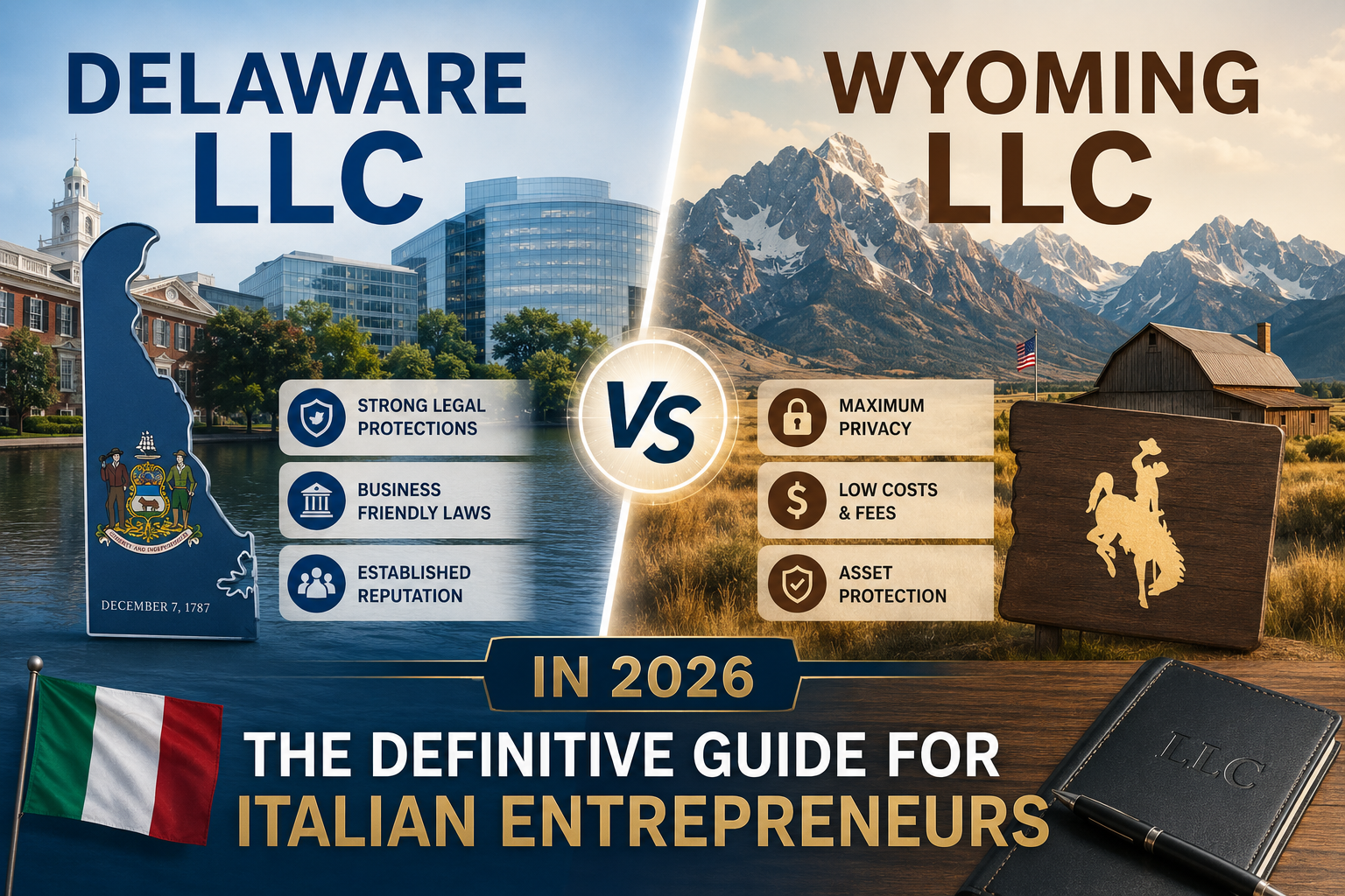 Delaware vs Wyoming LLC nel 2026: La guida definitiva per gli imprenditori italiani