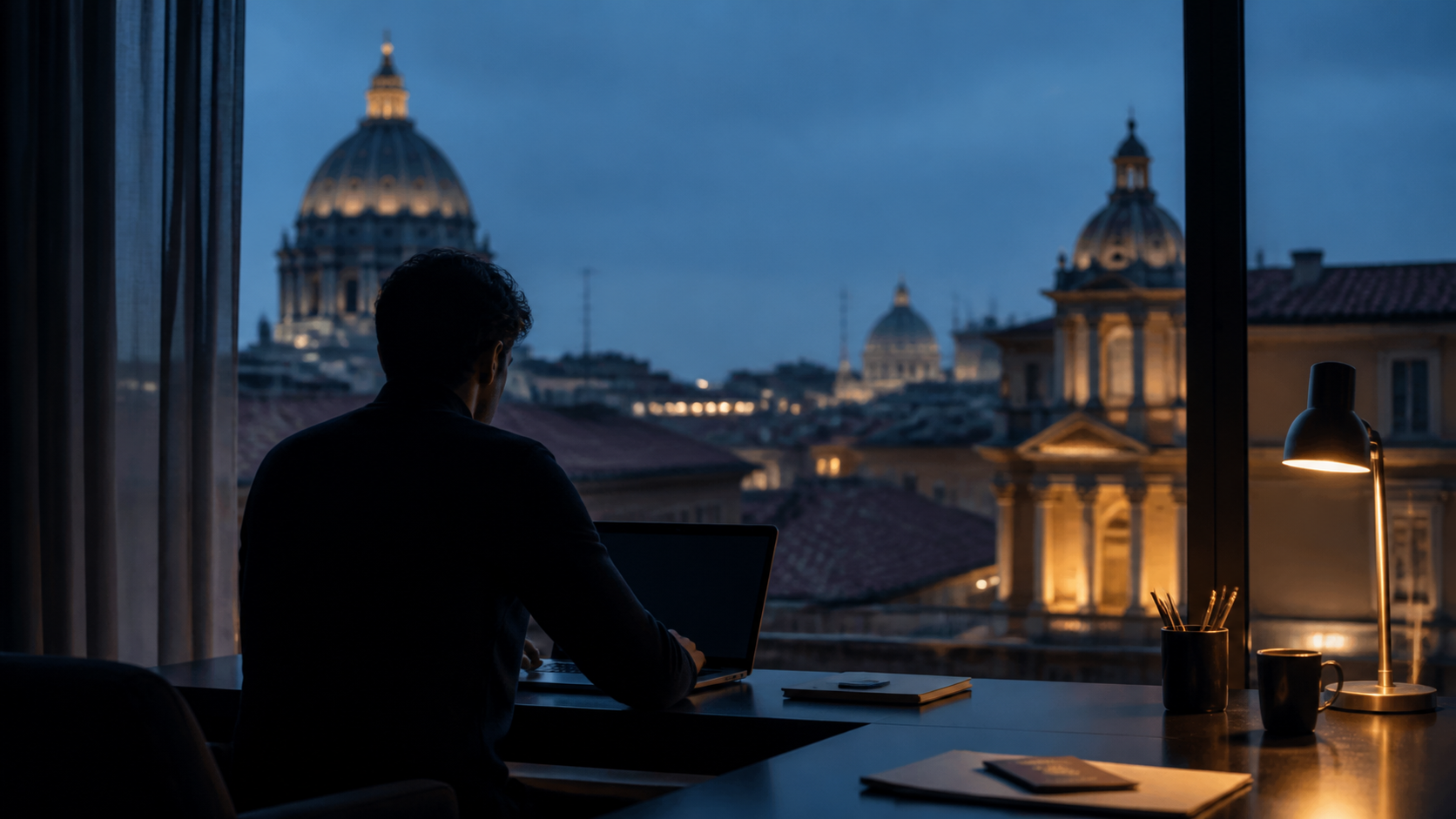 Digital nomad working remotely from Italy